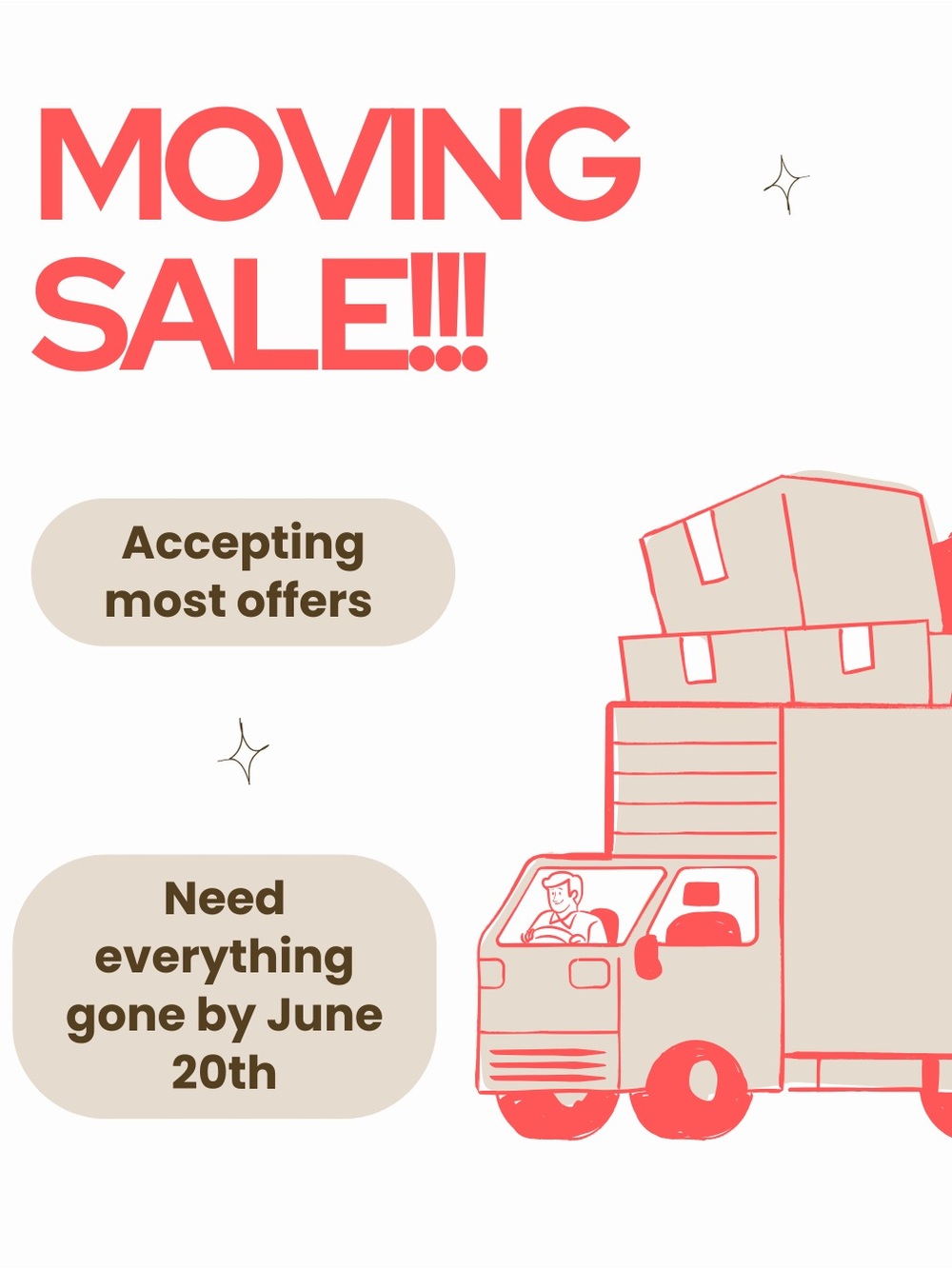 MOVING SALE!!!
